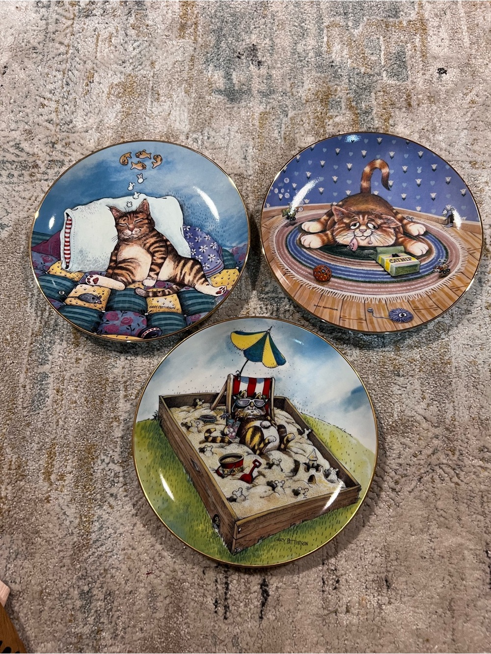 Vintage Gary Patterson Cat collector plates set of 3 z94